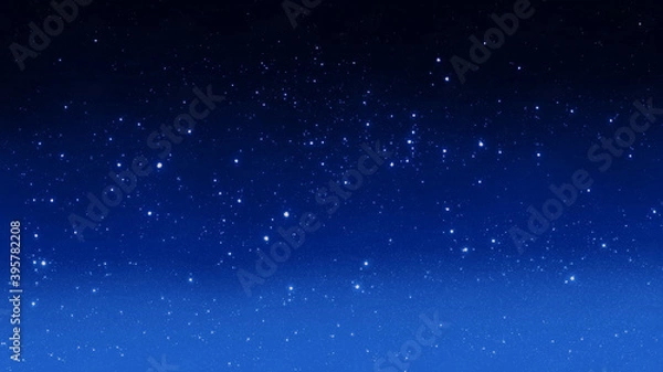 Obraz 満天の星空　青のキラキラ背景