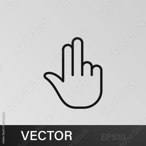 Fototapeta Finger, gesture, hand, two outline icons. Can be used for web, logo, mobile app, UI, UX