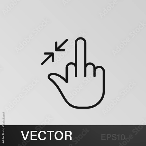 Obraz Middle, Fingers, gesture, hand, in , resize, one outline icons. Can be used for web, logo, mobile app, UI, UX