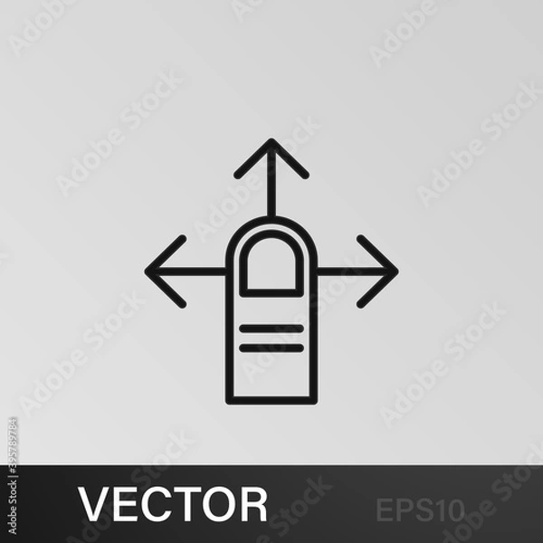 Fototapeta Finger, gesture, hand, one, swipe outline icons. Can be used for web, logo, mobile app, UI, UX