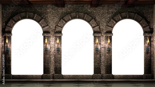 Obraz Arches and shining torches