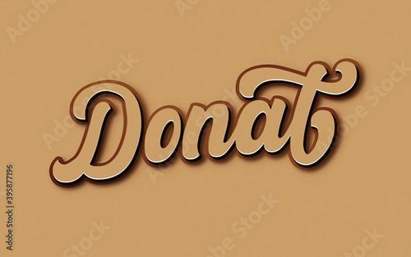 Obraz Donat style, text effect editable