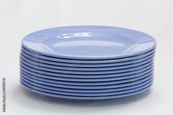 Obraz Stack of Blue Plates