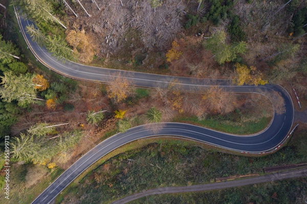 Obraz Herbststraße von Oben