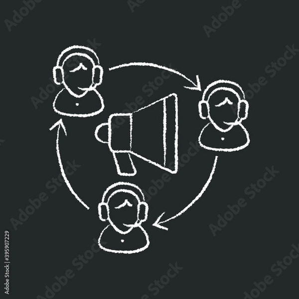 Fototapeta Change of speaker webinar chalk icon
