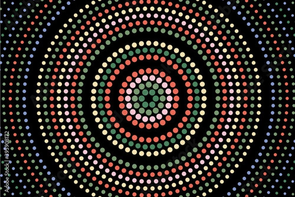 Fototapeta Background with dark halftone geometric circles.