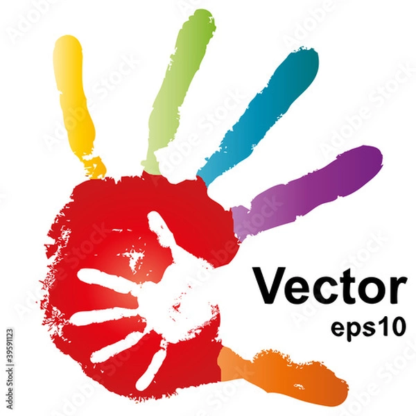 Obraz Vector conceptual hands painted
