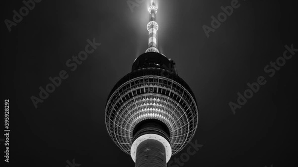 Obraz The Berlin TV tower in black and white