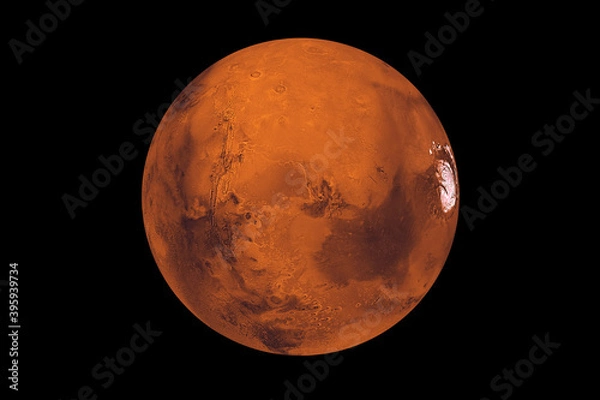 Fototapeta Planet Mars on a black background. Elements of this image furnished by NASA
