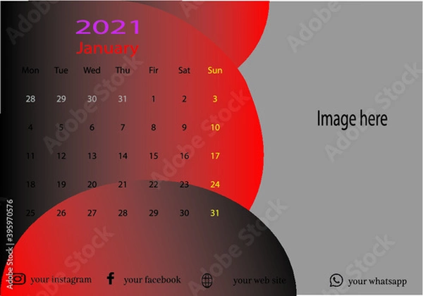 Fototapeta calendar design vector 