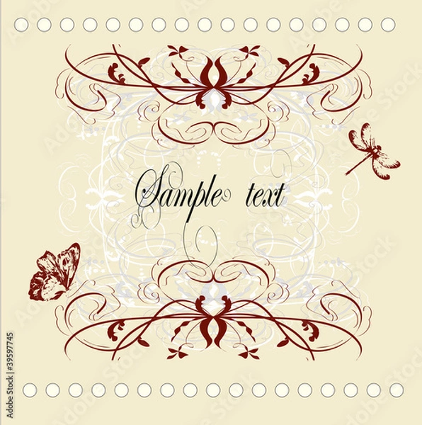 Obraz vintage decorative vector frame with place for text or message
