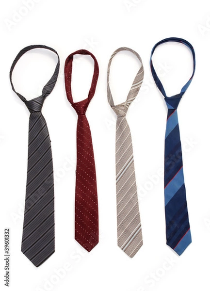 Fototapeta ties isolated on white