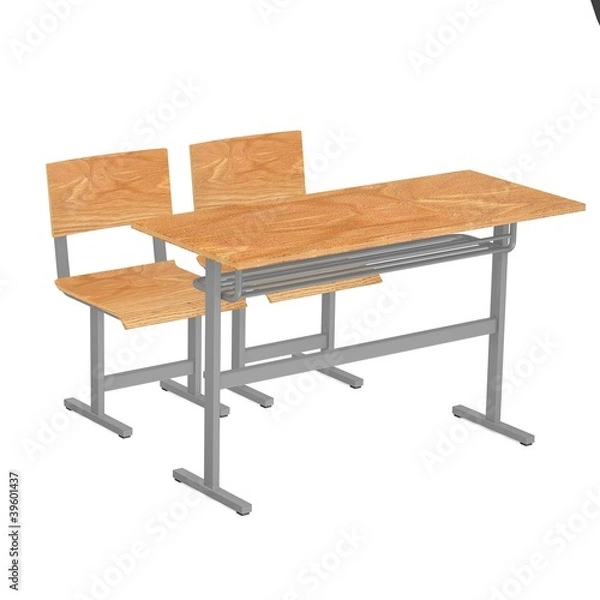 Fototapeta 3d render of school furniture