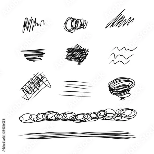Obraz scribble doodle of hand drawn isolated on white background