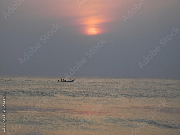 Obraz boat at sunset