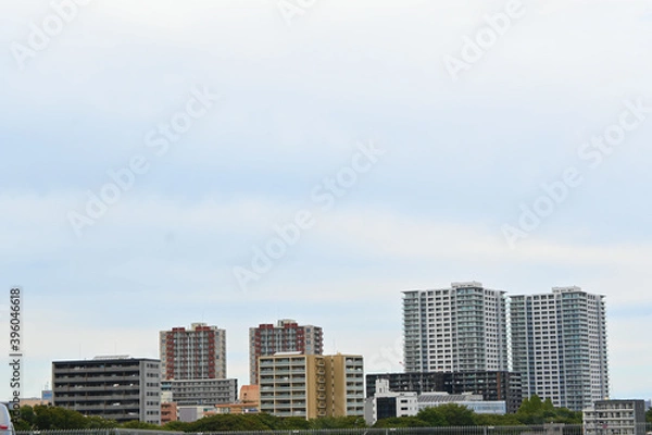 Obraz ビル群と空