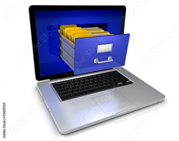 Obraz Laptop z folderem