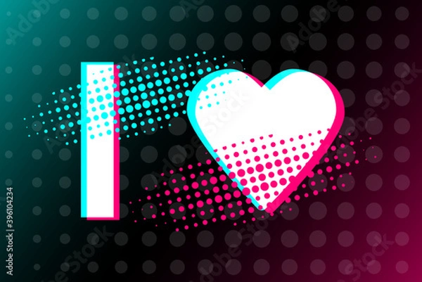 Obraz I love. Abstract love symbol in the style of a popular social network. Flat style. EPS10