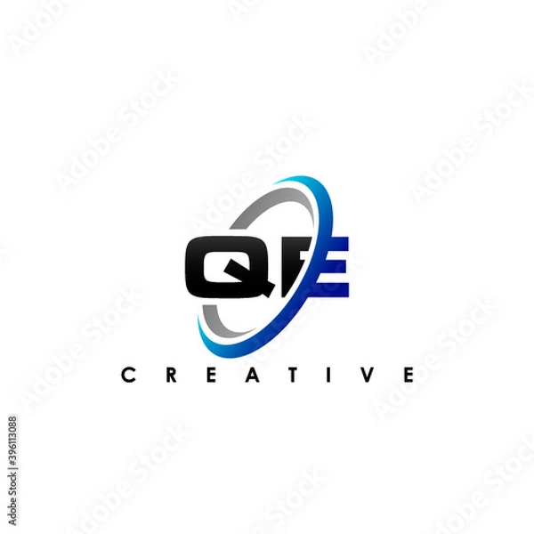 Fototapeta QE Letter Initial Logo Design Template Vector Illustration