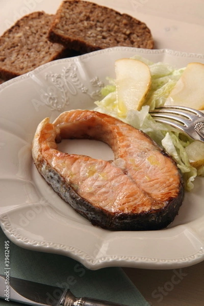 Fototapeta trancio di salmone