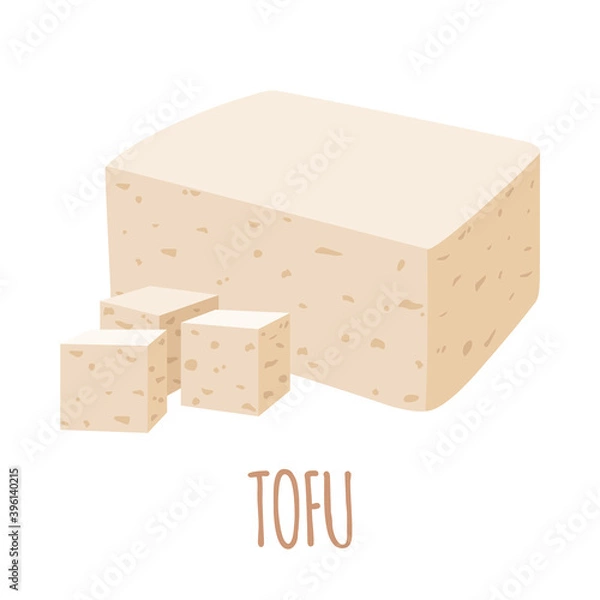 Fototapeta Vectopr tofu icon in flat style isolated on white.
