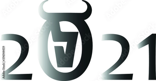 Obraz 2021 new year lettering vector illustration