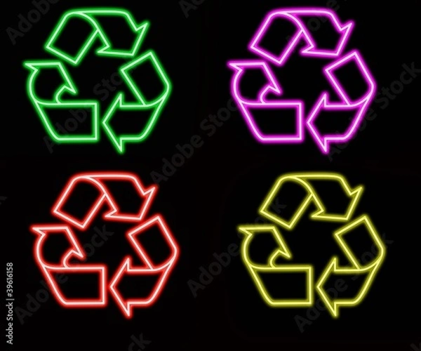 Obraz Neon Recycle Sign