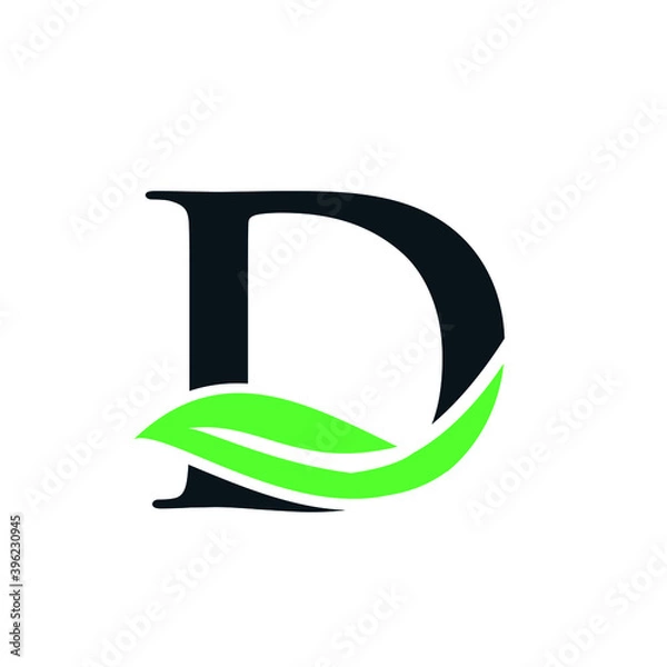 Obraz letter d leaf green logo