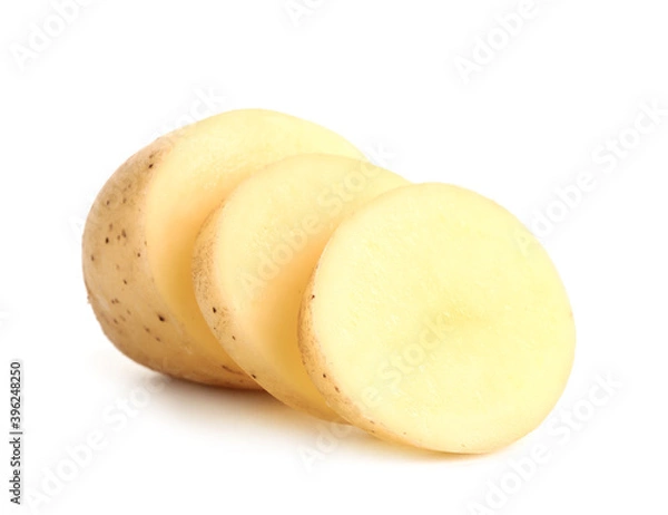 Obraz Cut potato on white background
