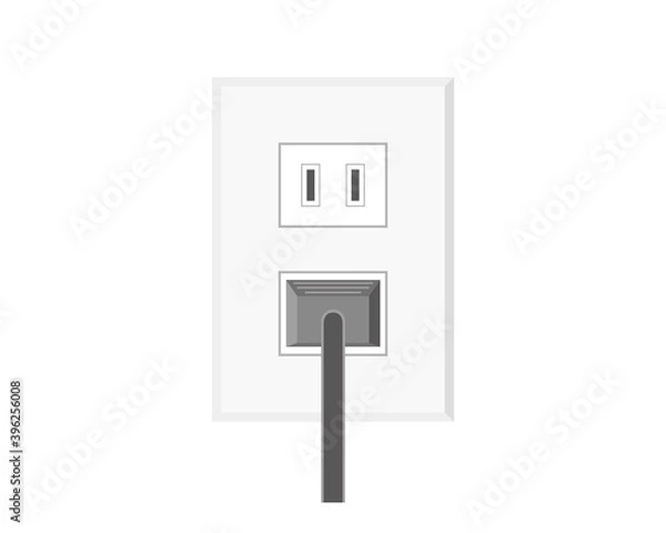 Fototapeta Vector illustration of socket. Outlet icon. Vector illustration of socket. Outlet icon.　electrical plug