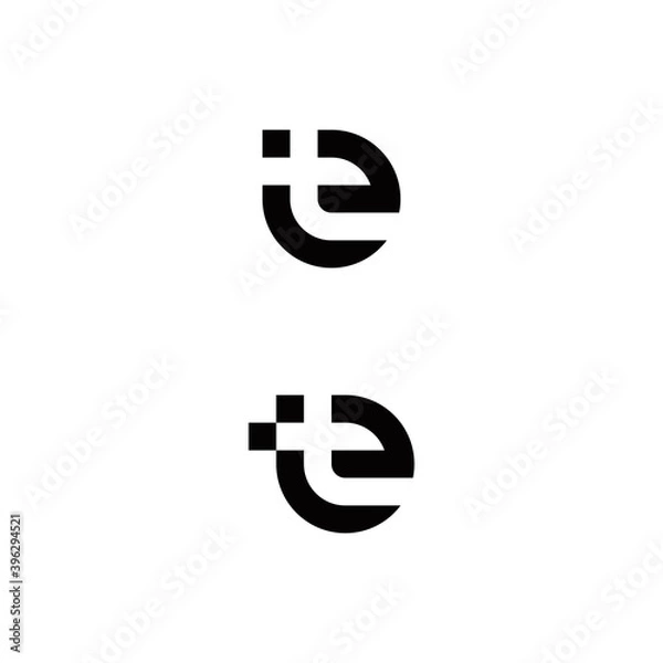 Fototapeta e t et te initial logo design vector graphic idea creative
