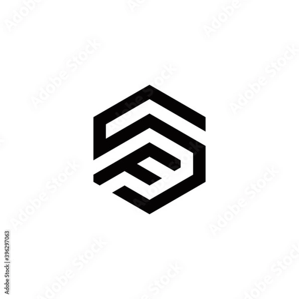 Obraz s f sf fs initial logo design vector graphic idea creative