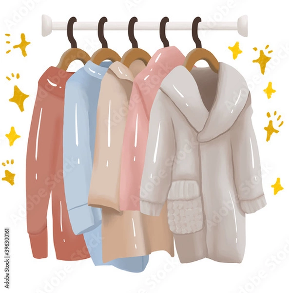 Fototapeta クローゼット　ピカピカの冬服
