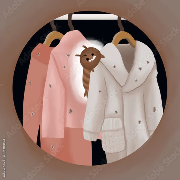 Obraz クローゼットの虫食い　カツオブシムシ冬服
