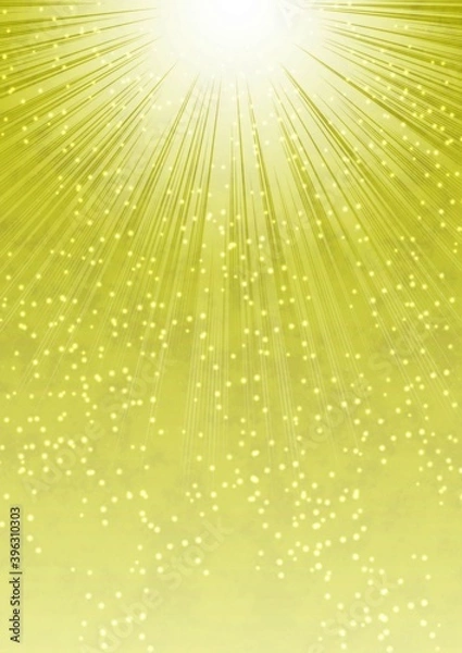 Fototapeta 上から光が差しこむ金色の背景イラスト

