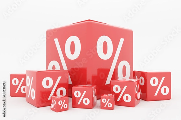 Obraz Red cube percentage