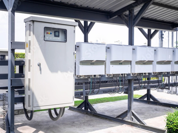 Obraz Outdoor electric control box. Circuit controller box.