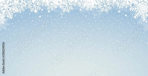 Fototapeta Winter background with snowflakes