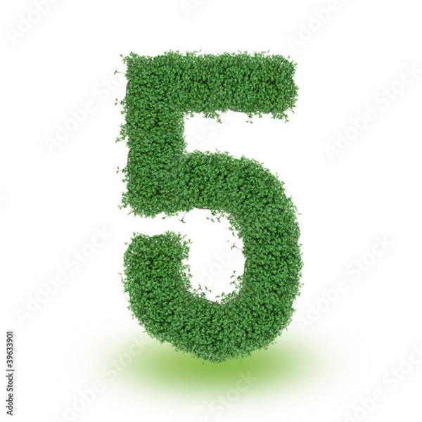 Fototapeta Green alphabet number