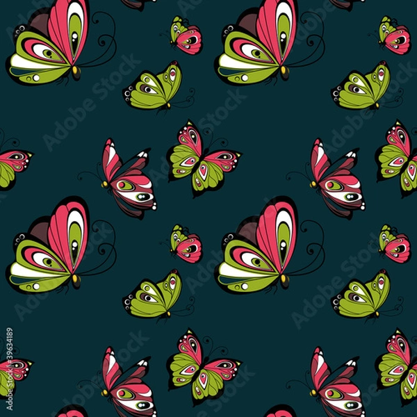 Obraz Butterfly seamless pattern