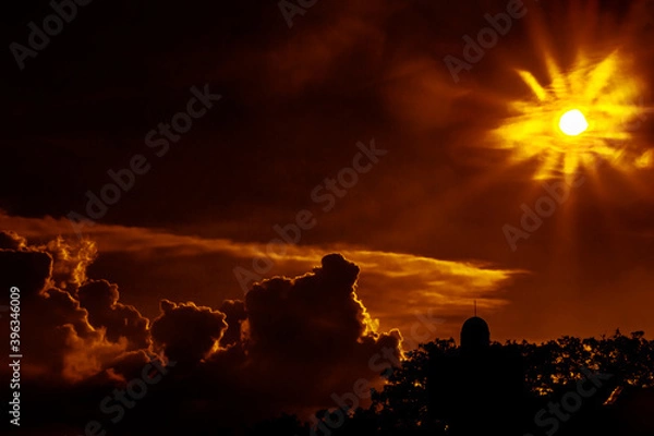 Obraz sunset in the city