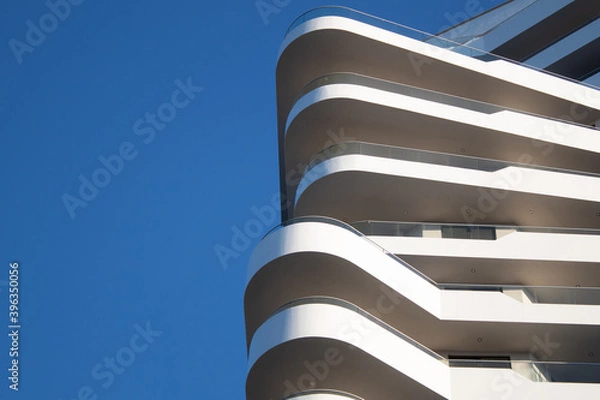 Obraz Modern architecture white building facade