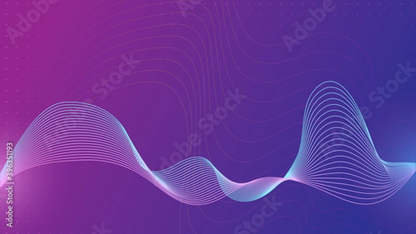 Fototapeta abstract futuristic wavy line on gradient colorful background. can be used for banners, flyers, brochure, booklet layout Template  for website and Landing Page. vector illustration. Modern tech design