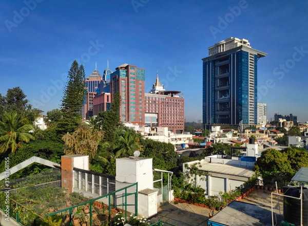 Obraz A sunlit view of downtown Bangalore, India on a clear sunny day
