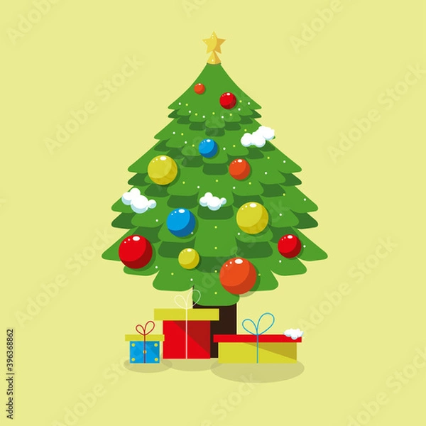 Obraz christmas tree with gifts