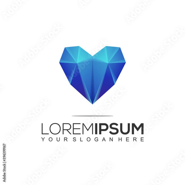 Fototapeta Love Diamond Logo Design Template