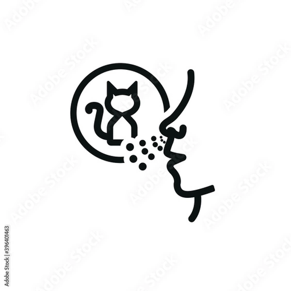 Obraz Vector image. Cat allergy icon.