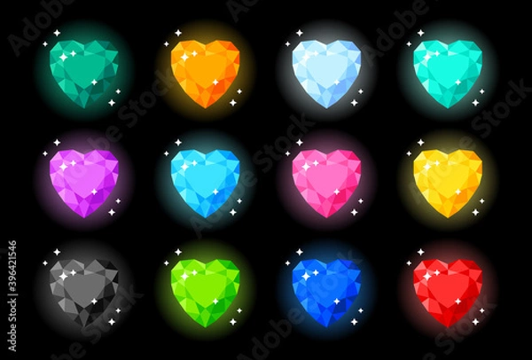 Obraz ゲーム／宝石／セット／ハート