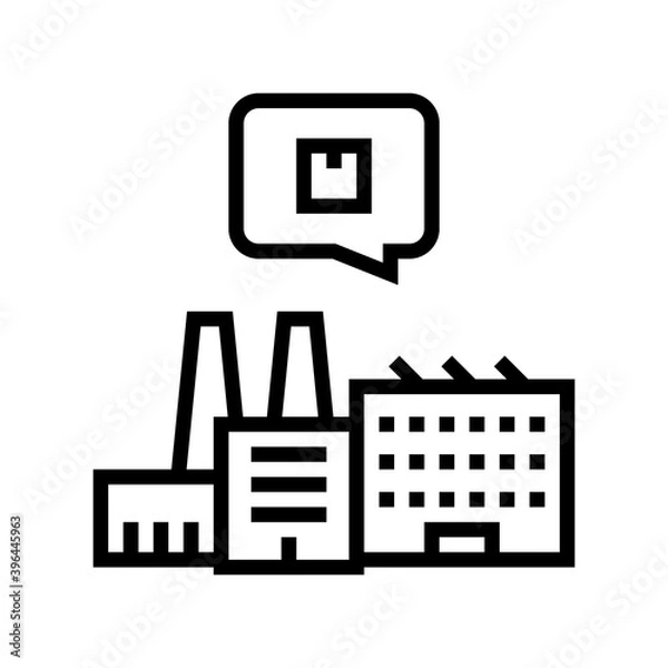 Fototapeta manufacturing factory line icon vector. manufacturing factory sign. isolated contour symbol black illustration