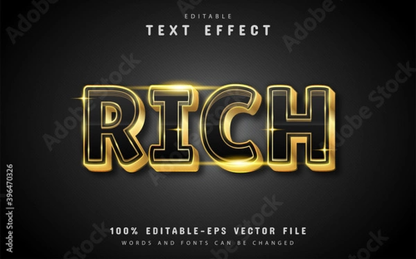 Fototapeta Rich text effect with gold color